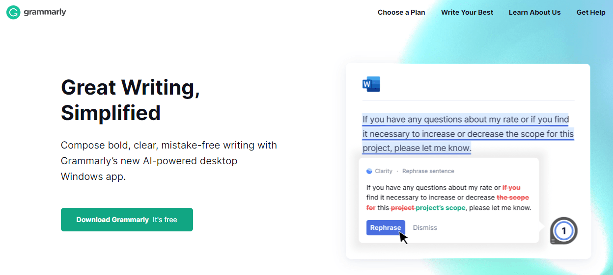 grammarly homepage